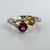 Ladies 14k White / Yellow Gold Diamond / Colored Stone Ring Size 7