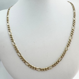  Mens 4.5mm 14k Yellow Gold Figaro Link 22" Necklace 16.3 Grams