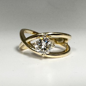  Ladies .80ct Diamond Solitaire 14k Yellow Gold Ring Size 7