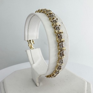  Ladies 1TCW Diamond S 10k Yellow Gold 7" Tennis Bracelet 