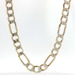  Mens 14k Two-Tone Gold 9mm Figaro Link 24-inch Necklace 38.7 Grams