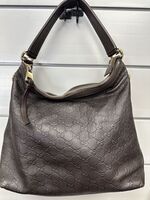 Gucci MISS GG Guccissima Brown Leather Tote Bag Purse
