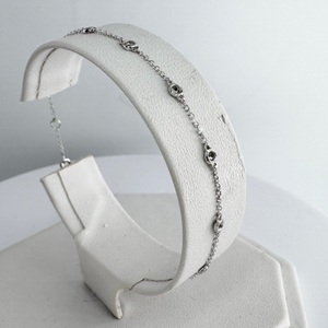  Ladies 14k White Gold Diamond Link 7" Bracelet