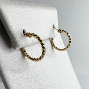  Ladies 18k Yellow Gold 3/4" Hoop Earrings 