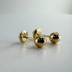  Ladies 18k Yellow Gold Ball Earrings