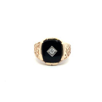 Men's Black Onyx & Diamond Ring Size 10