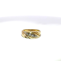  Mens .15 CTW Diamond 14k Yellow Gold Wedding Band Ring Size 9.75
