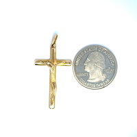 18k Yellow Gold 1.5" Crucifix Cross Pendant