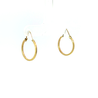  Ladies 18k Yellow Gold 1/2" Hoop Earrings