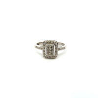  Ladies 1/4ctw Diamond Halo 10k White Gold Ring Size 8.25