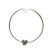  Ladies Pandora Moments Heart Clasp Sterling Silver Bangle Bracelet