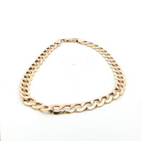  Men's 10k Yellow Gold 6.5mm 10" Curb Link Bracelet 5.8 Grams