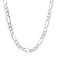  Men's Sterling Silver 6mm 20" Figaro Chain Necklace 23.6 Grams