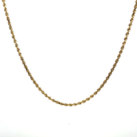  14k Yellow Gold 3mm Rope Necklace 20" 16.9 Grams