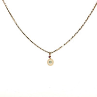  Ladies 14k Yellow Gold 1.7mm Rounded Box Link 22" Necklace 9.6 Grams