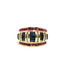  Ladies Sapphire Ruby & Diamond 14k Yellow Gold Ring Size 7.5