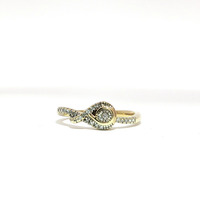 Ladies 1/4ctw Diamond 10k Yellow Gold Cocktail Ring Size 7