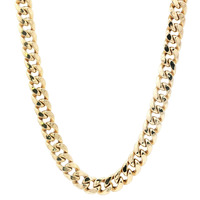  Mens 14k Yellow Gold 7.6mm Cuban Link Necklace 24 Inch 37.6 Grams