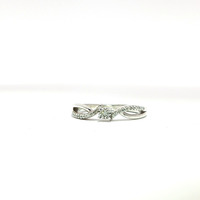  Ladies Diamond Sterling SIlver Band Ring Size 5.5