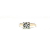  Ladies 1/4ctw Diamond 14k Yellow Gold Cluster Ring Size 7