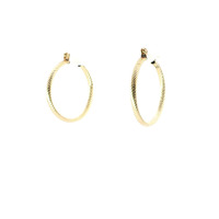  Ladies 14k Yellow Gold 1" Hoop Earrings 1.8 Grams