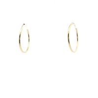  Ladies 14k Yellow Gold 3/4" Smooth Hoop Earrings .6 Grams
