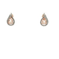  Ladies Light Brown Topaz & Diamond 10k Rose Gold Teardrop Earrings 