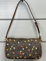 Michael Kors Jet Set BROWN Multi Airplane Print East West Crossbody Bag
