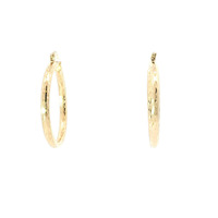  Ladies Diamond Cut 1" Hoop Earrings 14k Yellow Gold 