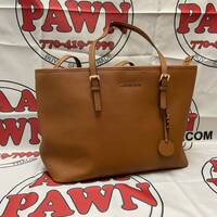 Michael Kors Jet Set Large Brown Leather Purse Tote Bag