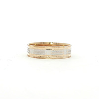 Mens 14k Two-Tone White / Yellow Gold Wedding Band Ring Size 10.5