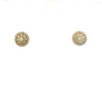  1/2ctw Diamond Cluster 10k Yellow Gold Earrings 3.5 Grams
