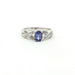 Ladies Tanzanite & Diamond 14k White Gold Birthstone Ring Size 8