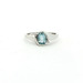  Ladies Oval Blue Topaz & Diamond 14k White Gold Ring Size 6.75