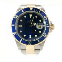 2003 Rolex Submariner 16613T "Bluesy" 18k / Stainless 40mm Wrist Watch 