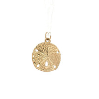  Ladies 10k Yellow Gold 1/2" Sand Dollar Pendant 