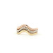  Ladies Tri-Tone Yellow White & Rose Gold Wave Ring Size 8.5
