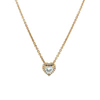 Pandora Gilded Gold Sparkling Raised Heart Pendant w/ 18" Adjustable Length Neck