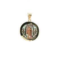  Ladies Grim Reaper 14k Yellow Gold Mother of Pearl Pendant 2.0 Grams