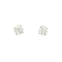  Ladies 1.70ctw Diamond Solitaire Stud 14k White Gold Screw Back Earrings 