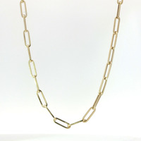  Ladies 14k Yellow Gold 18-inch Paper Clip Link Necklace 8.0 Grams