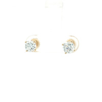  Ladies 1ctw Moissanite Stud 14k Yellow Gold Earrings
