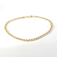  Men's 10k Yellow Gold 3.4mm Curb Link 8" Bracelet 1.7 Grams