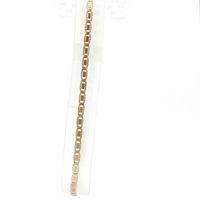  Men's 14k Tri-Tone 2.7mm Diamond Cut 9" Link Bracelet 2.6 Grams