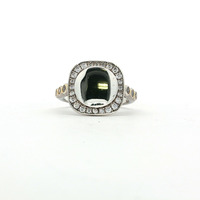  Ladies Sterling Silver Monogram Ring w/ CZ Stones - Sizes Vary