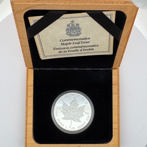 1989 $5 Canada 1oz Silver Maple Leaf Proof Coin 10th Anniversary in box
