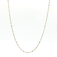  Ladies 14k Yellow Gold 18-inch Diamond Cut Link Necklace 1.3 Grams