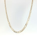  14k Two-Tone White & Yellow Gold Diamond Cut 3.5mm 24" Figaro Chain Necklace 11