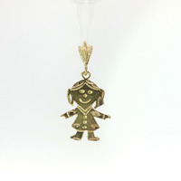  Ladies 10k Yellow Gold "GIRL" Child Pendant