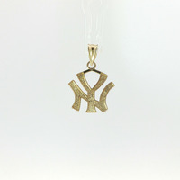  New York Yankees "NY" Logo 14k Yellow Gold Pendant